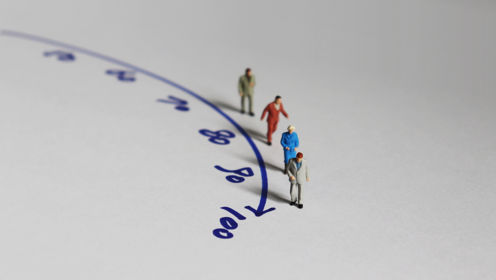 Miniature,People,And,The,Concept,Of,An,Aging,Society.